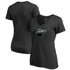Minnesota Wild Women's Core Smoke V-Neck T-Shirt Black