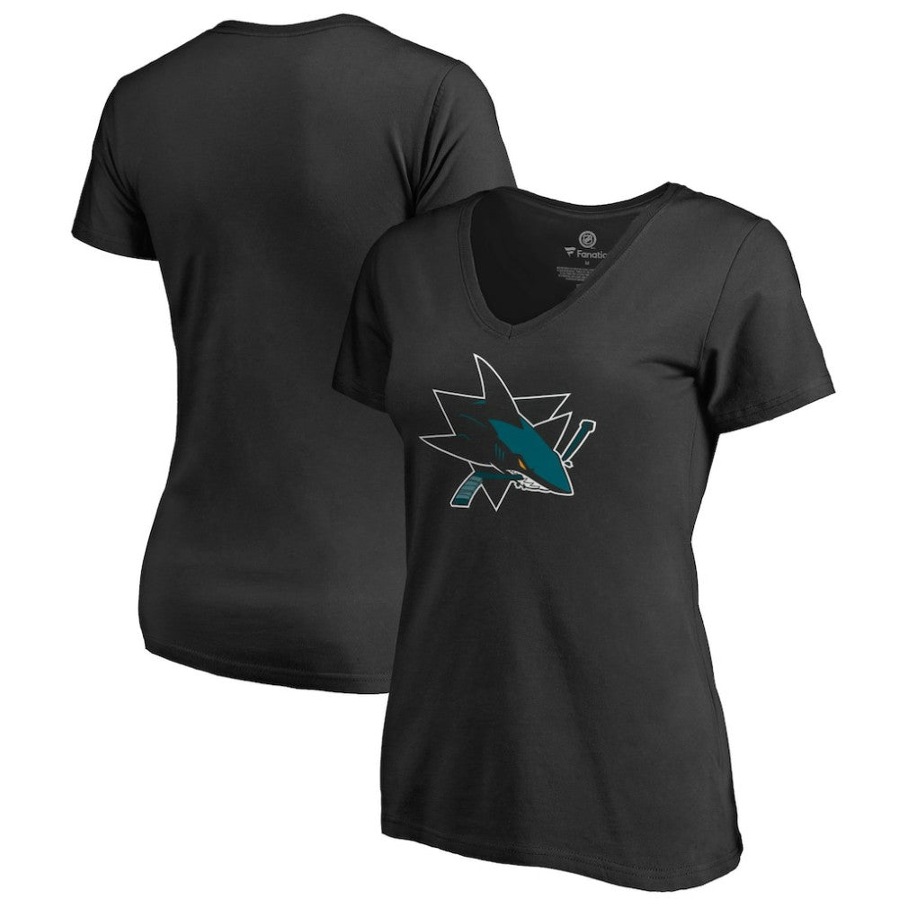 San Jose Sharks Women's Team Alternate V-Neck T-Shirt Black
