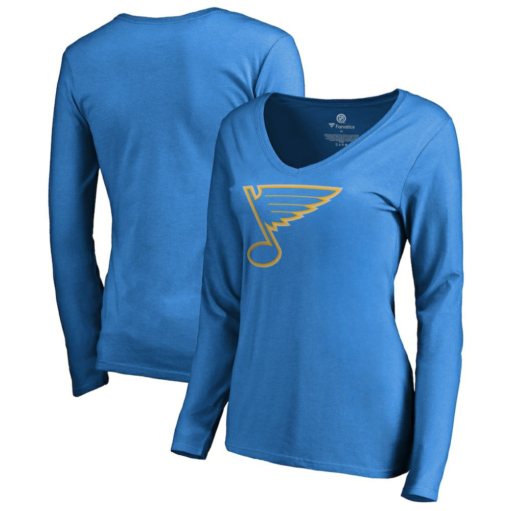 St. Louis Blues Women's Team Alternate Long Sleeve V-Neck T-Shirt Blue