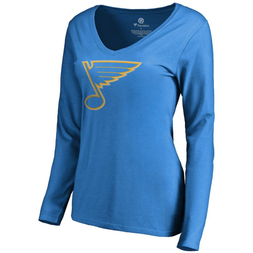 St. Louis Blues Women's Team Alternate Long Sleeve V-Neck T-Shirt Blue