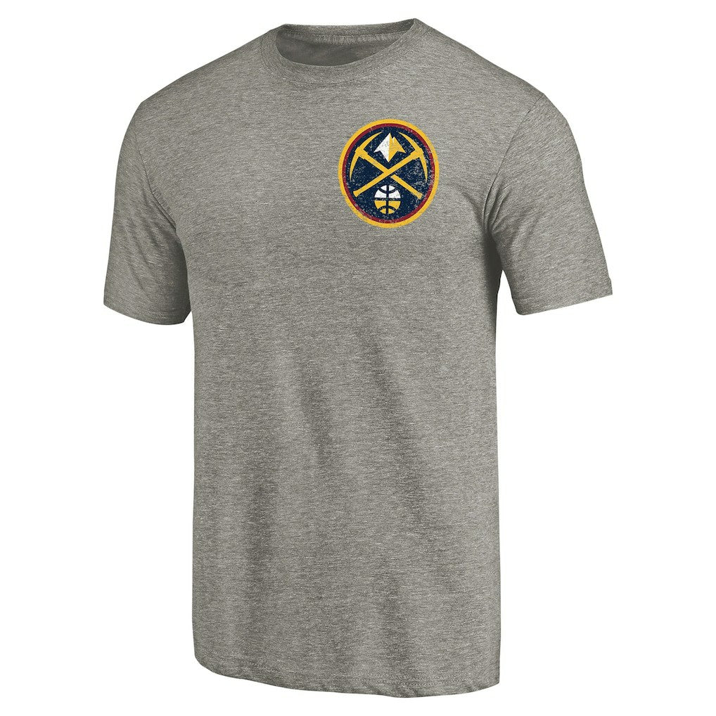 Denver Nuggets Primary Logo Left Chest Distressed Tri-Blend T-Shirt sale - Gray sale