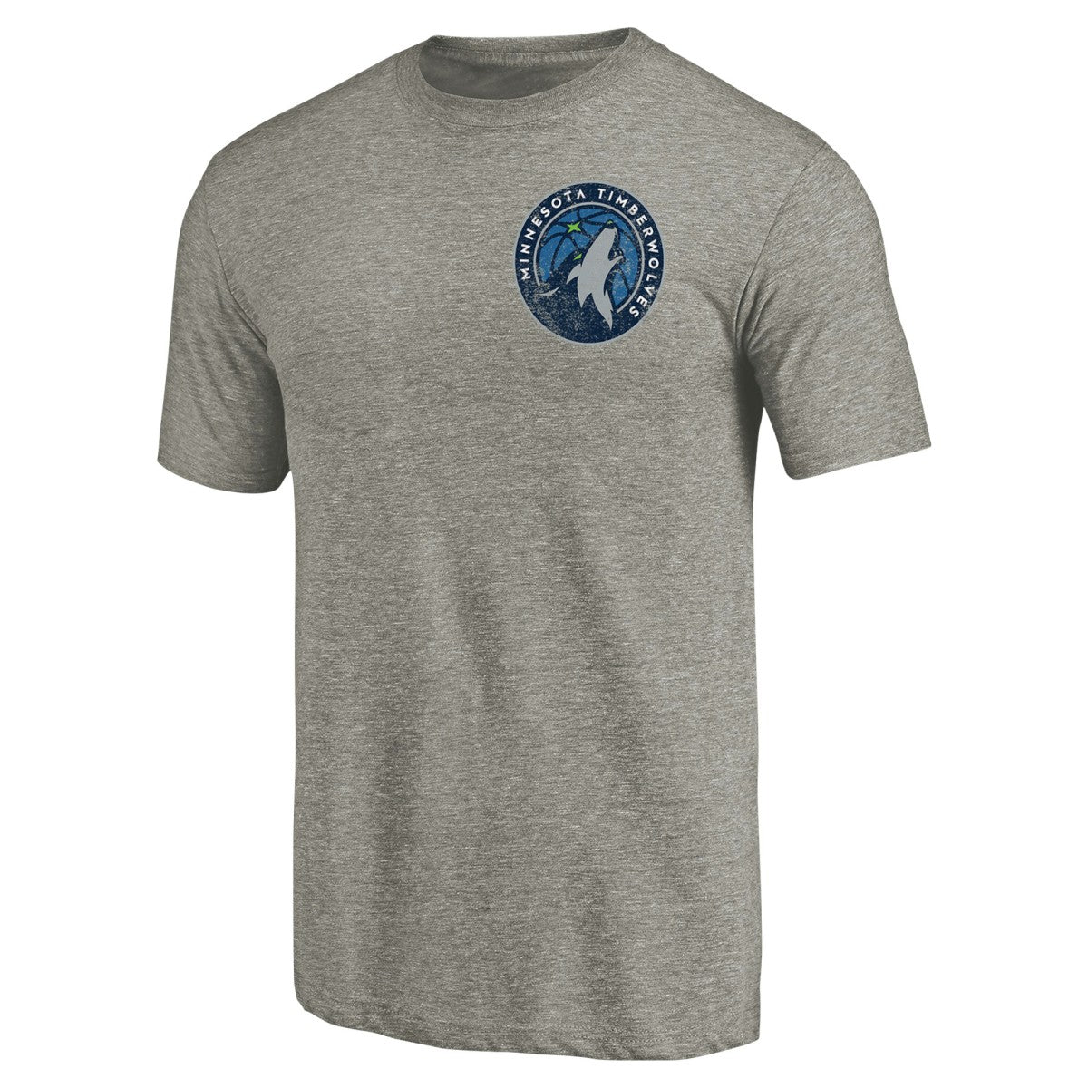 Minnesota Timberwolves Primary Logo Left Chest Distressed Tri-Blend T-Shirt - Gray cheap