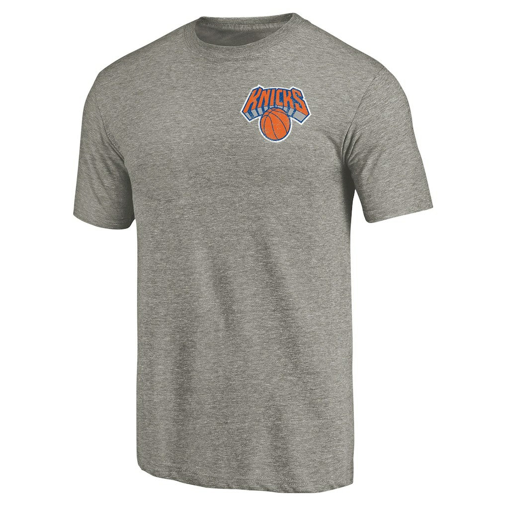 New York Knicks Primary Logo Left Chest Distressed Tri-Blend T-Shirt - Gray shop