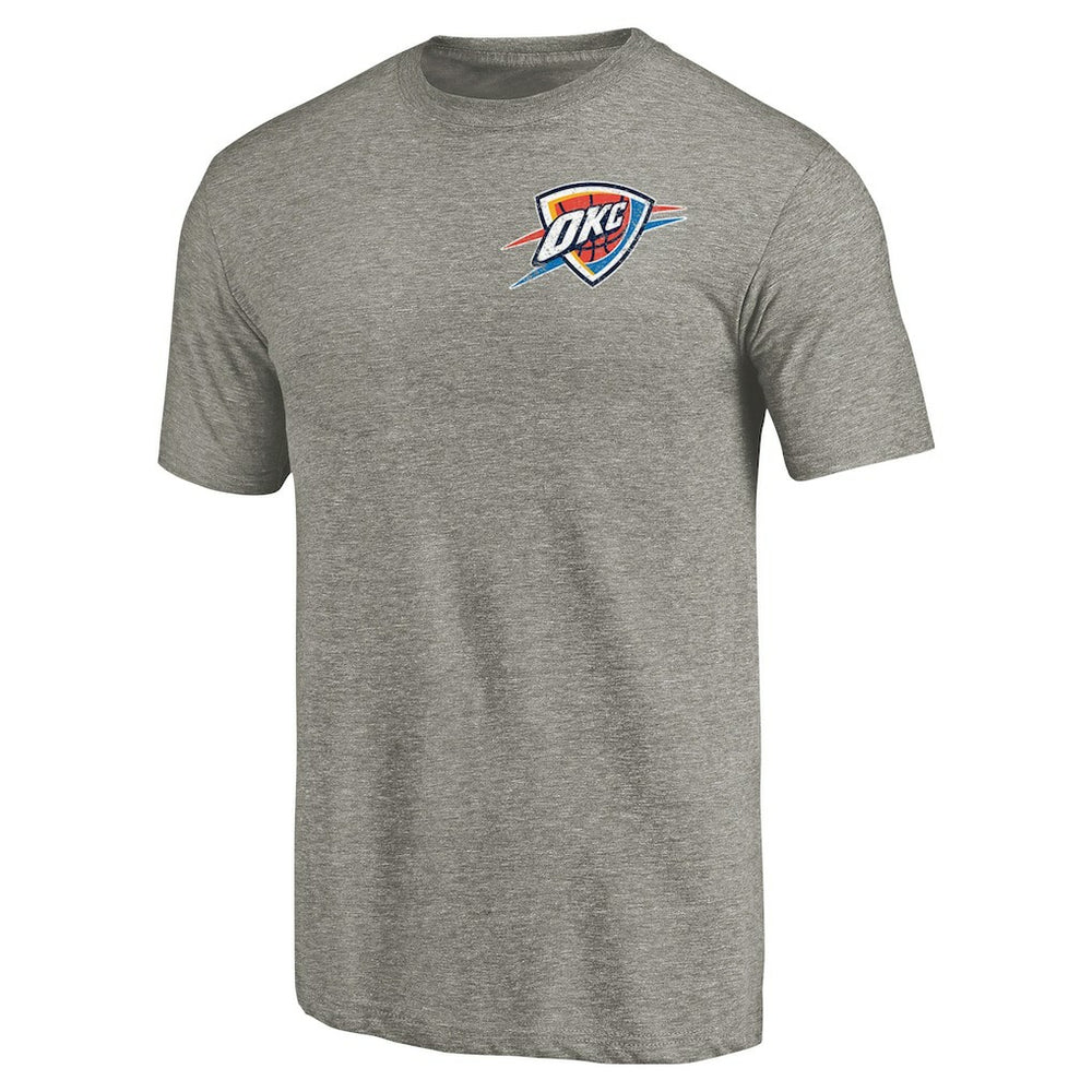 Oklahoma City Thunder Primary Logo Left Chest Distressed Tri-Blend T-Shirt - Gray outlet