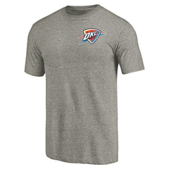Oklahoma City Thunder Primary Logo Left Chest Distressed Tri-Blend T-Shirt - Gray outlet