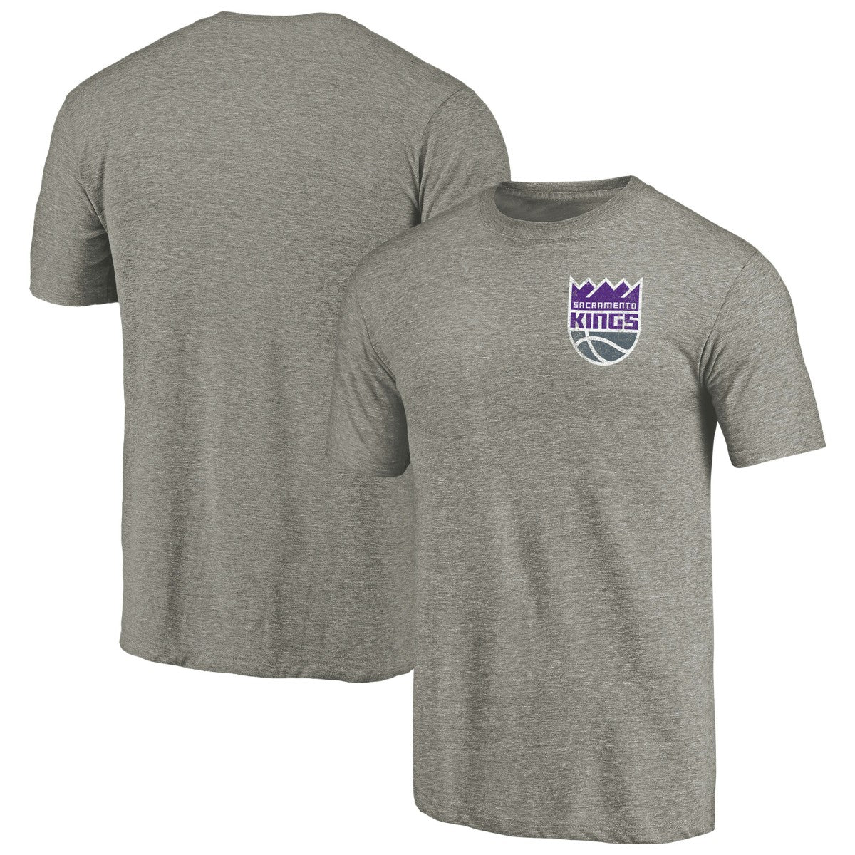 Sacramento Kings Primary Logo Left Chest Distressed Tri-Blend T-Shirt - Gray online