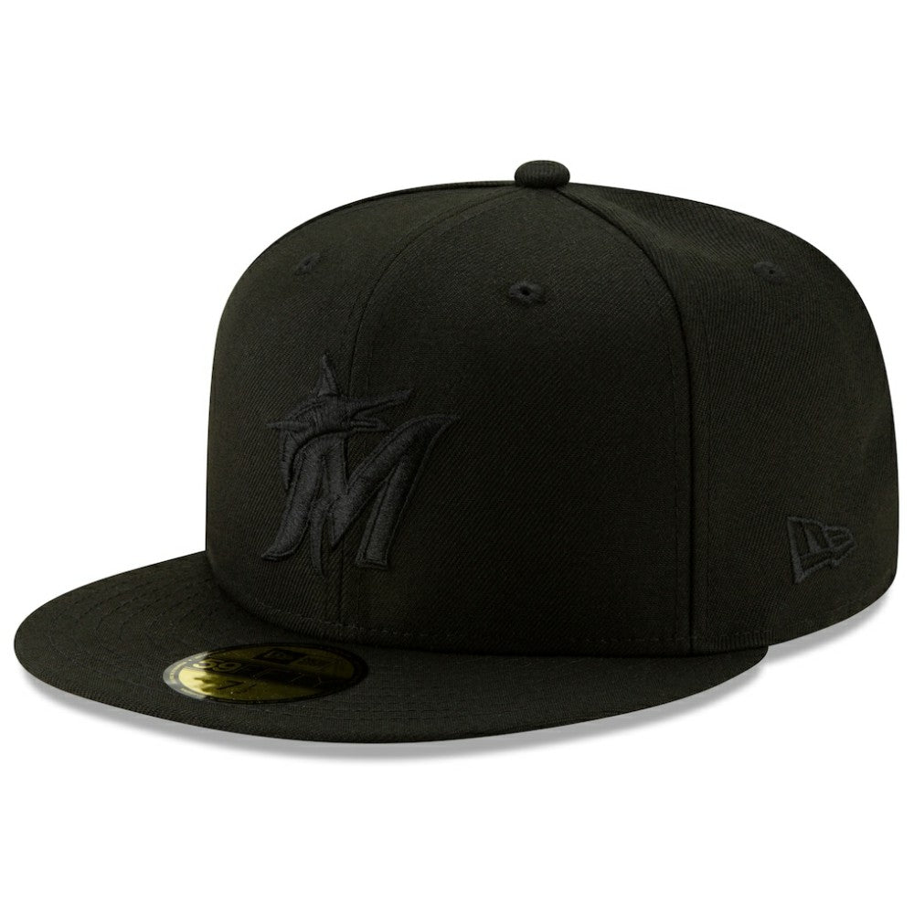 Miami Marlins 2019 Black-on-Black 59FIFTY Fitted Hat - Black | New Era