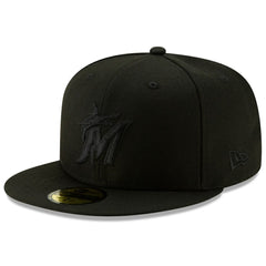 Miami Marlins 2019 Black-on-Black 59FIFTY Fitted Hat - Black | New Era