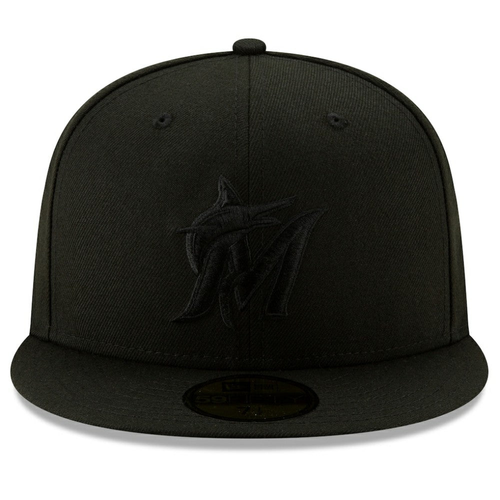 Miami Marlins 2019 Black-on-Black 59FIFTY Fitted Hat - Black | New Era