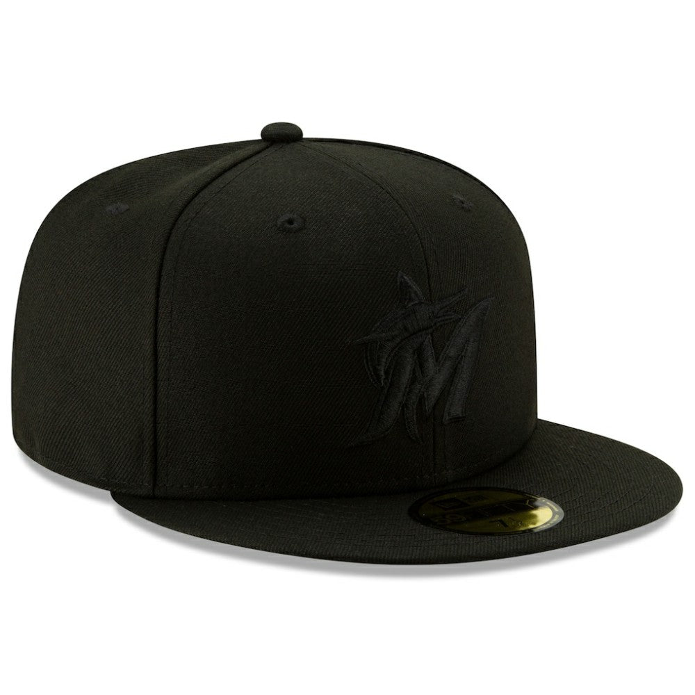 Miami Marlins 2019 Black-on-Black 59FIFTY Fitted Hat - Black | New Era