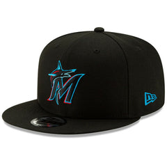 Miami Marlins Team Color 9FIFTY Snapback Hat - Black | New Era