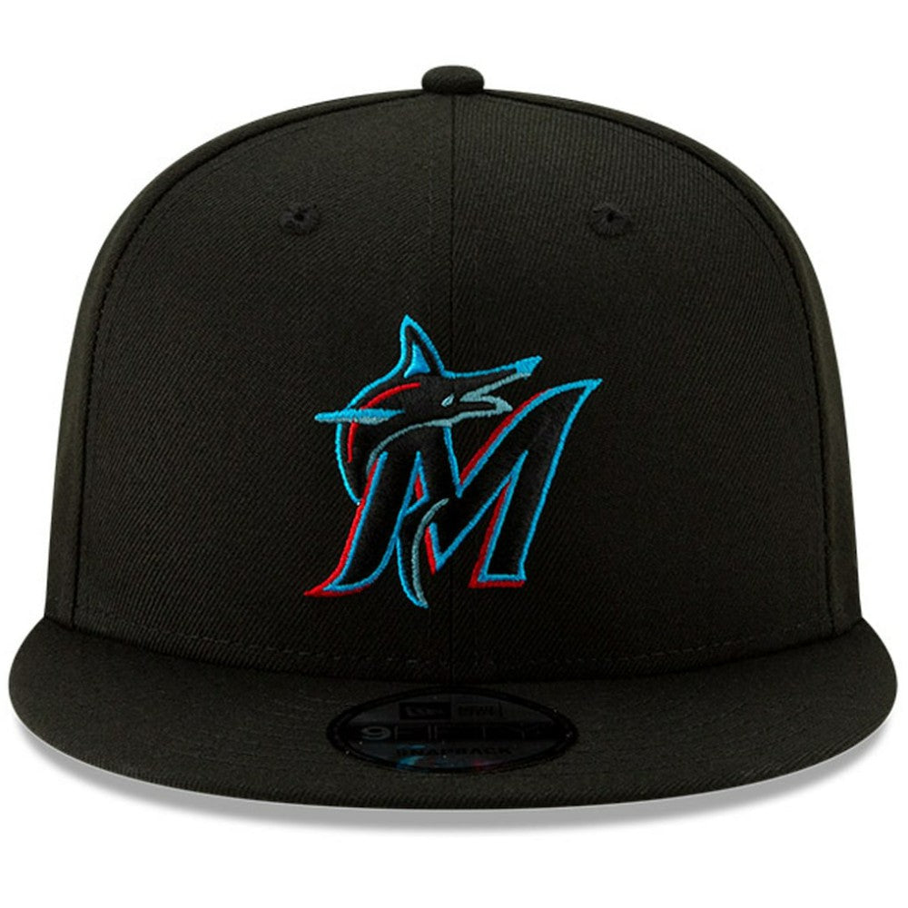 Miami Marlins Team Color 9FIFTY Snapback Hat - Black | New Era