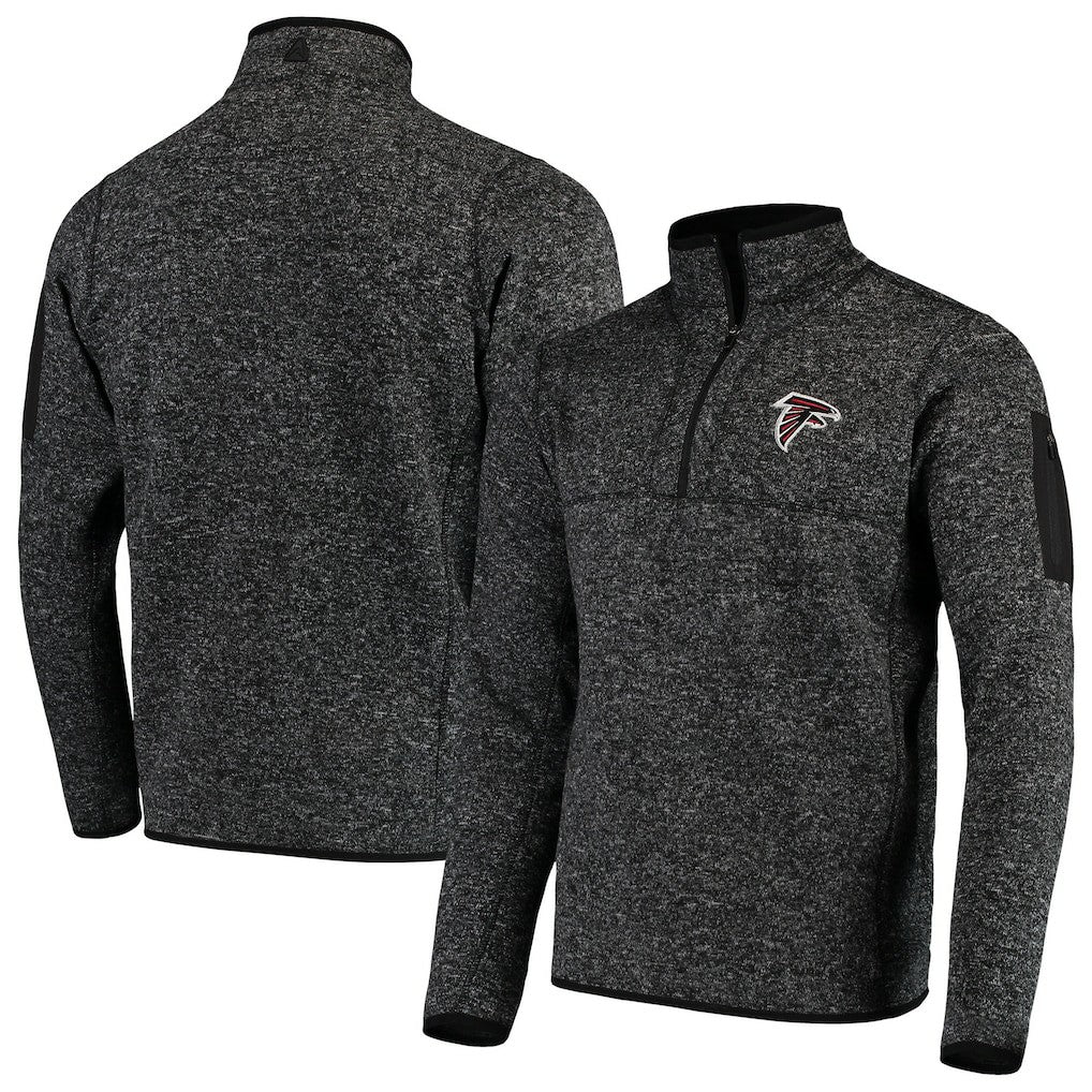 Atlanta Falcons Antigua Fortune Quarter-Zip Pullover Jacket - Heather Black outlet