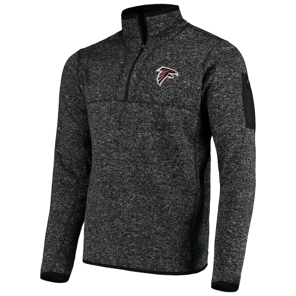 Atlanta Falcons Antigua Fortune Quarter-Zip Pullover Jacket - Heather Black outlet