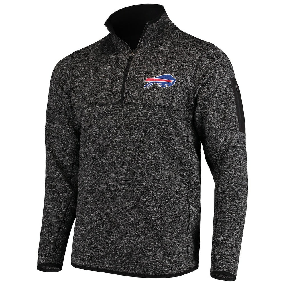 Buffalo Bills Antigua Fortune Quarter-Zip Pullover Jacket - Heathered Black discount