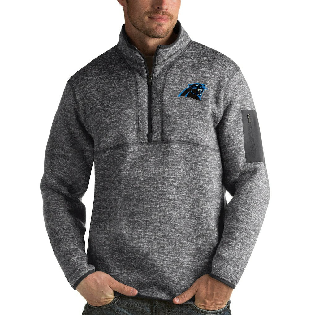 Carolina Panthers Antigua Fortune Quarter-Zip Pullover Jacket - Charcoal outlet