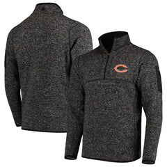 Chicago Bears Antigua Fortune Quarter-Zip Pullover Jacket - Heather Black on sale