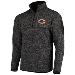 Chicago Bears Antigua Fortune Quarter-Zip Pullover Jacket - Heather Black on sale