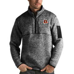 Cincinnati Bengals Antigua Fortune Quarter-Zip Pullover Jacket - Heather Black cheap