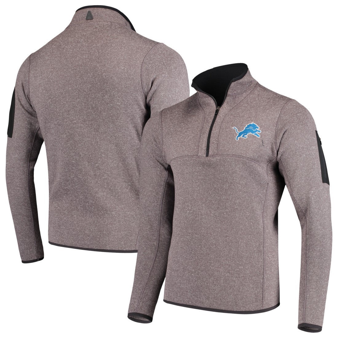 Detroit Lions Antigua Fortune Quarter-Zip Pullover Jacket - Charcoal discount