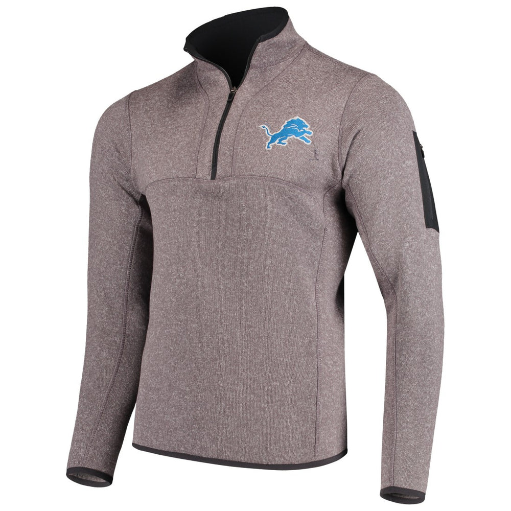 Detroit Lions Antigua Fortune Quarter-Zip Pullover Jacket - Charcoal discount