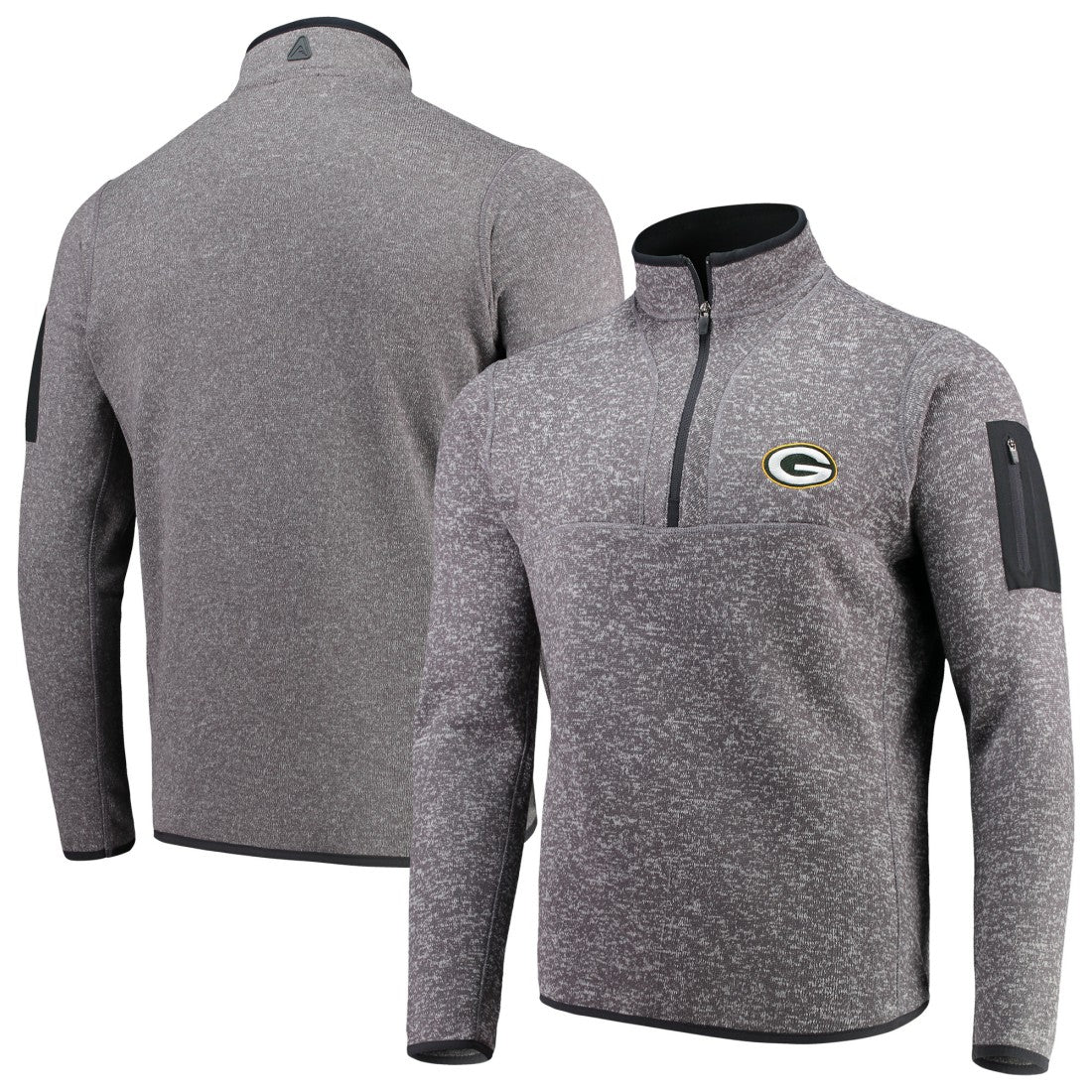 Green Bay Packers Antigua Fortune Quarter-Zip Pullover Jacket - Charcoal outlet