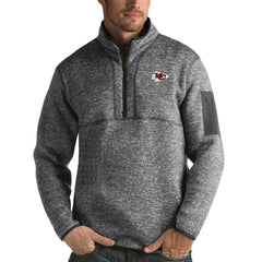 Kansas City Chiefs Antigua Fortune Quarter-Zip Pullover Jacket - Charcoal cheap