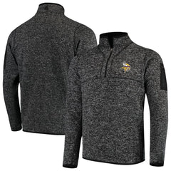 Minnesota Vikings Antigua Fortune Quarter-Zip Pullover Jacket - Heather Black online