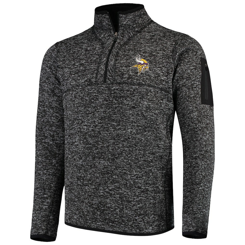 Minnesota Vikings Antigua Fortune Quarter-Zip Pullover Jacket - Heather Black online