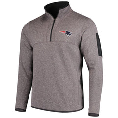 New England Patriots Antigua Fortune Quarter-Zip Pullover Jacket - Charcoal for sale