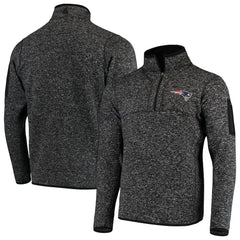 New England Patriots Antigua Fortune Quarter-Zip Pullover Jacket - Heather Black for sale