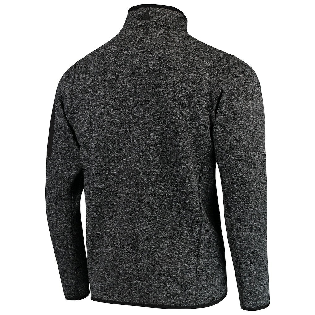 New England Patriots Antigua Fortune Quarter-Zip Pullover Jacket - Heather Black for sale