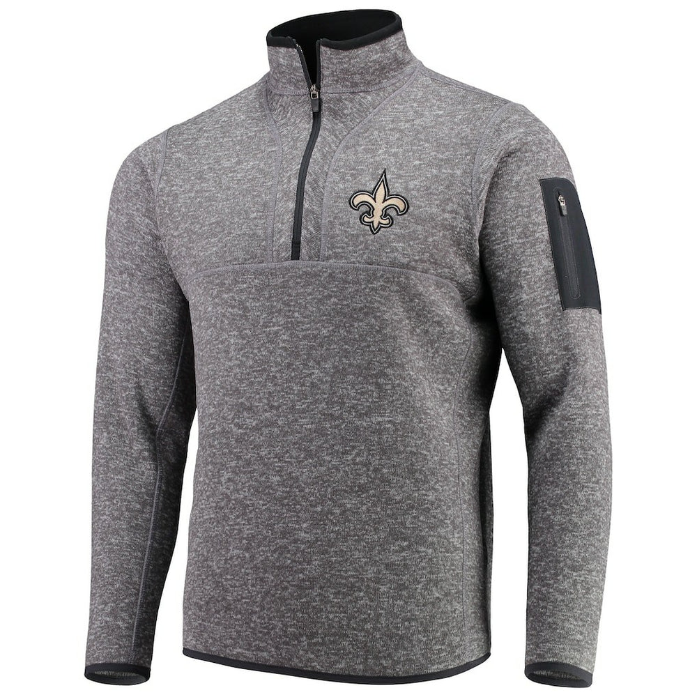 New Orleans Saints Antigua Fortune Quarter-Zip Pullover Jacket - Charcoal online