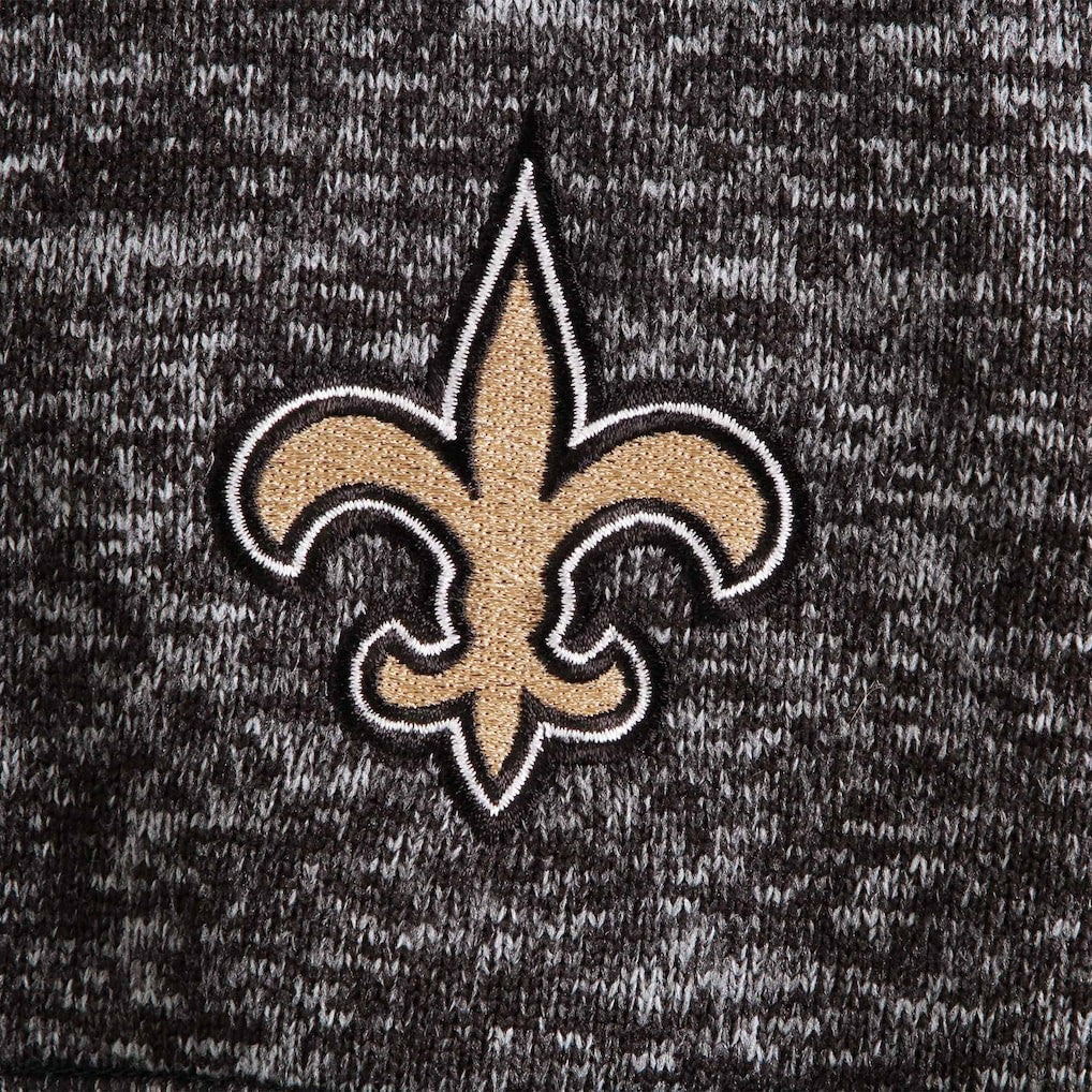 New Orleans Saints Antigua Fortune Quarter-Zip Pullover Jacket - Heather Black outlet