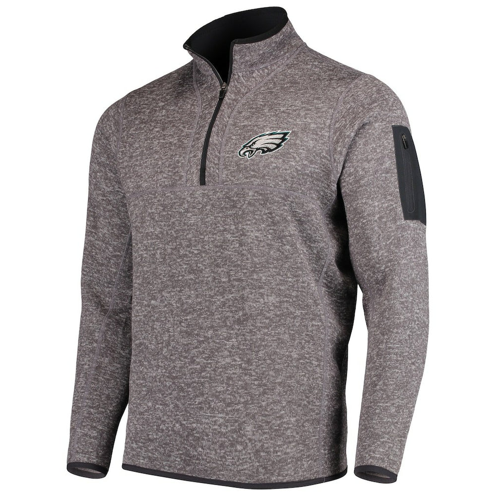 Philadelphia Eagles Antigua Fortune Quarter-Zip Pullover Jacket - Charcoal online