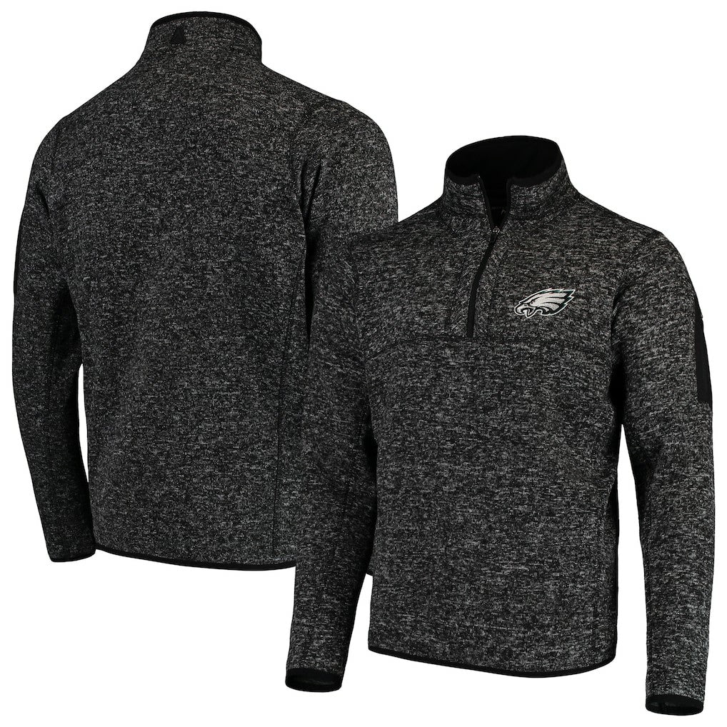 Philadelphia Eagles Antigua Fortune Quarter-Zip Pullover Jacket - Heather Black online