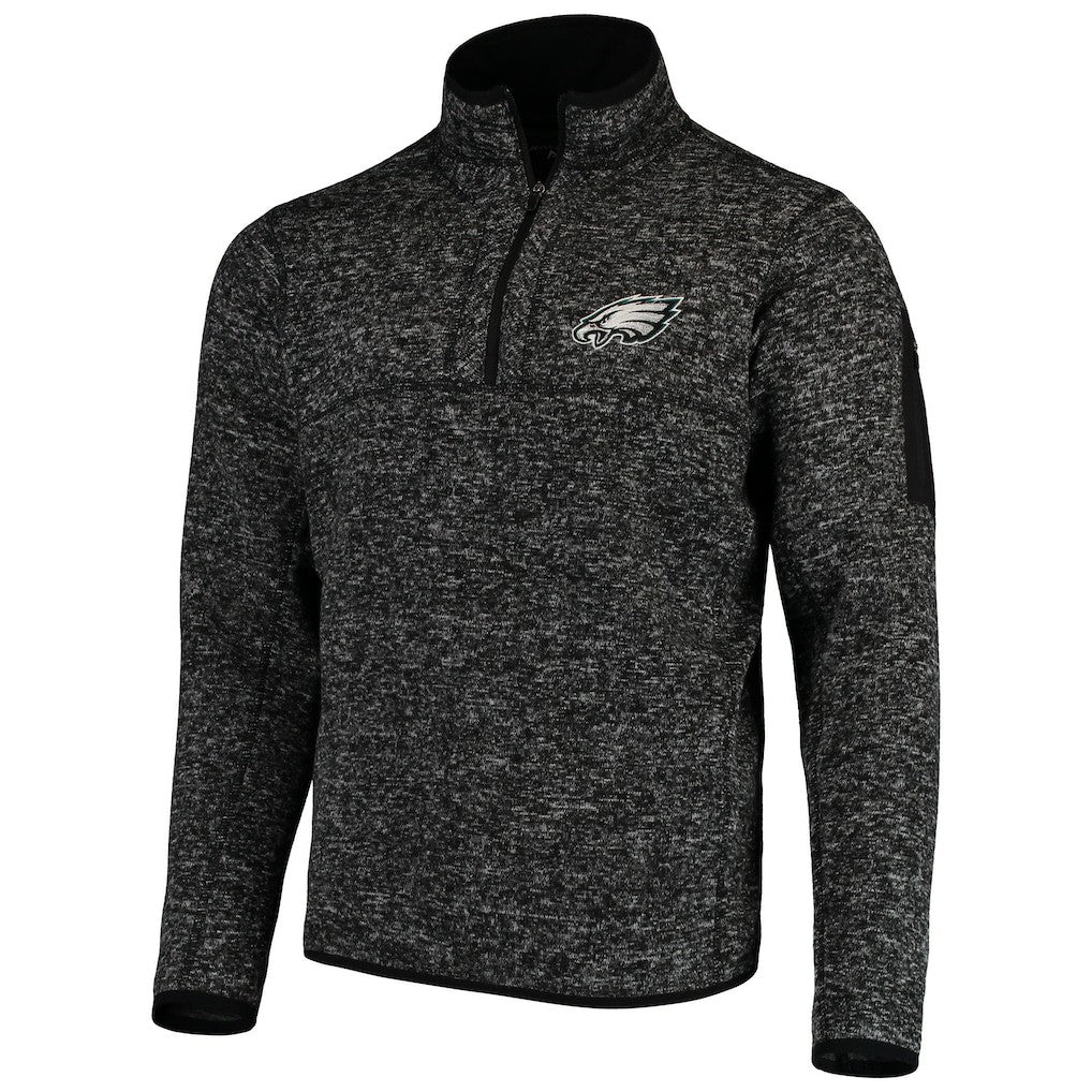 Philadelphia Eagles Antigua Fortune Quarter-Zip Pullover Jacket - Heather Black online