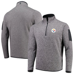 Pittsburgh Steelers Antigua Fortune Quarter-Zip Pullover Jacket - Charcoal for sale