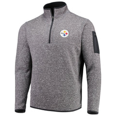Pittsburgh Steelers Antigua Fortune Quarter-Zip Pullover Jacket - Charcoal for sale