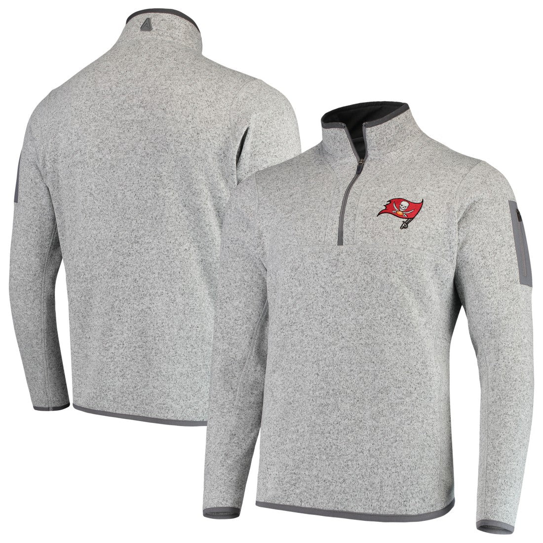 Tampa Bay Buccaneers Antigua Fortune Quarter-Zip Pullover Jacket - Heather Black sale