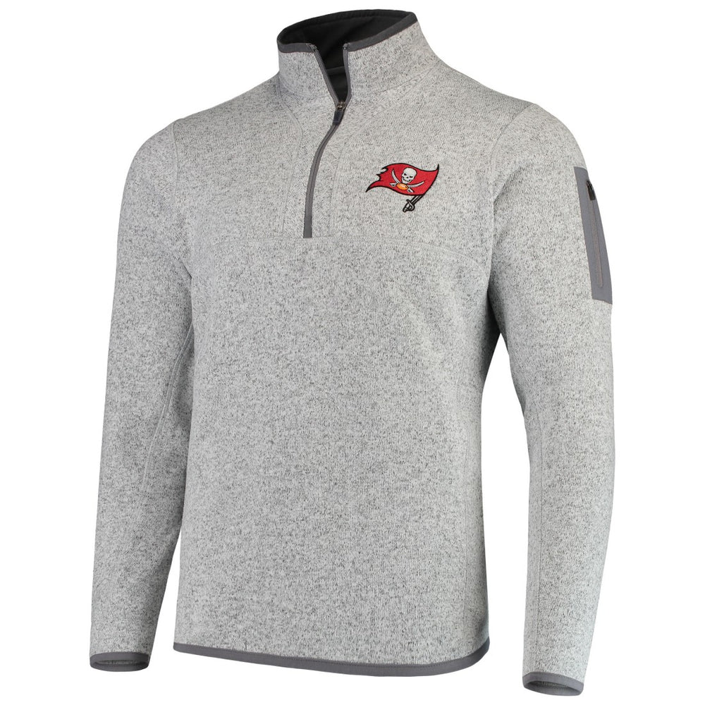 Tampa Bay Buccaneers Antigua Fortune Quarter-Zip Pullover Jacket - Heather Black sale