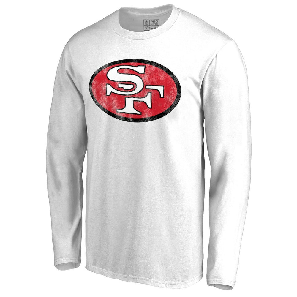 San Francisco 49ers Throwback Logo Long Sleeve T-shirt - White on sale