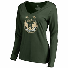 Giannis Antetokounmpo Milwaukee Bucks Women's Team Backer Name & Number Long Sleeve V-Neck T-Shirt - Hunter Green on sale