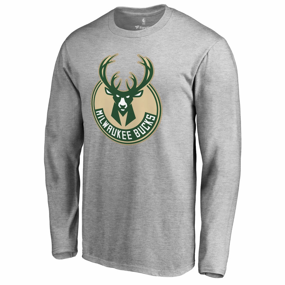 Giannis Antetokounmpo Milwaukee Bucks Team Backer Name & Number Long Sleeve T-Shirt - Heathered Gray outlet