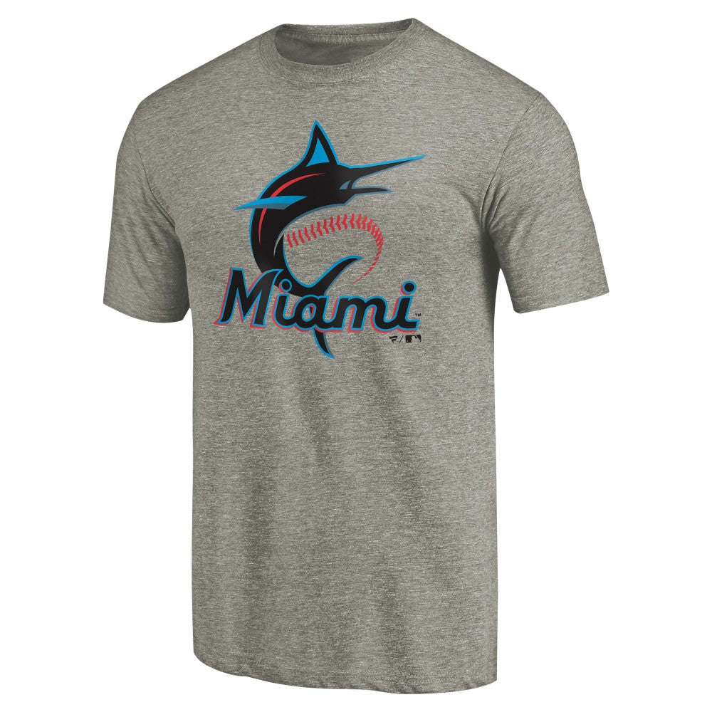 Miami Marlins Primary Logo T-Shirt - Gray
