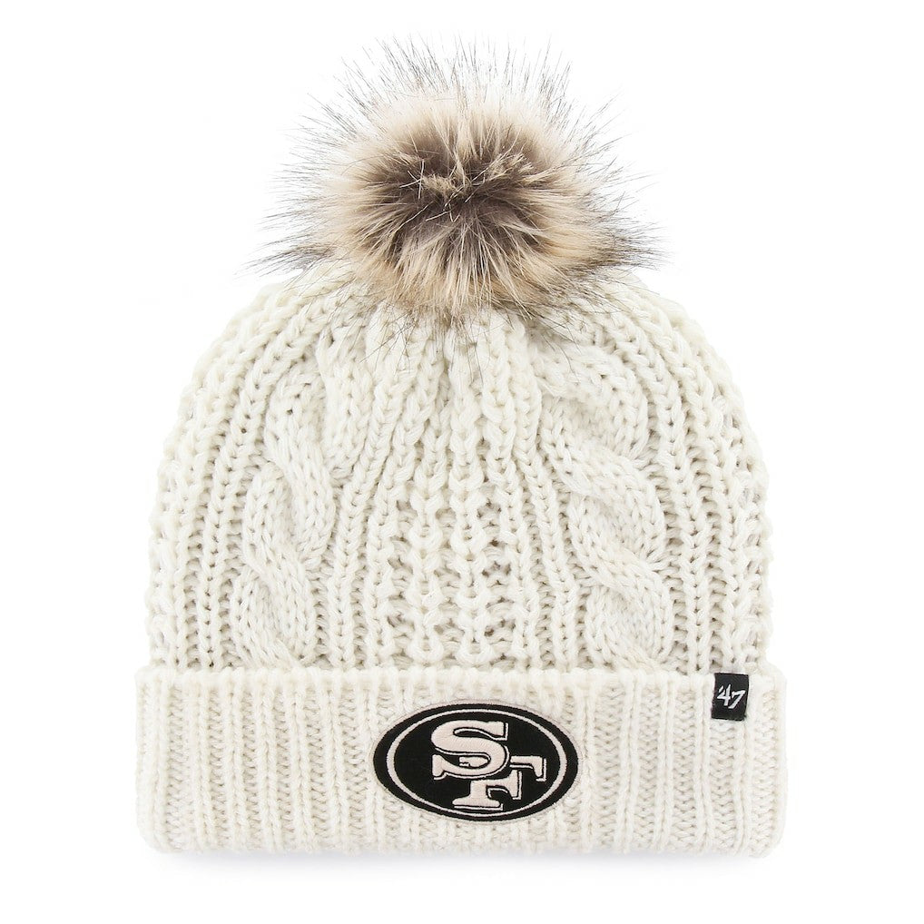San Francisco 49ers '47 Women's Meeko Cuffed Knit Hat With Pom - White cheap
