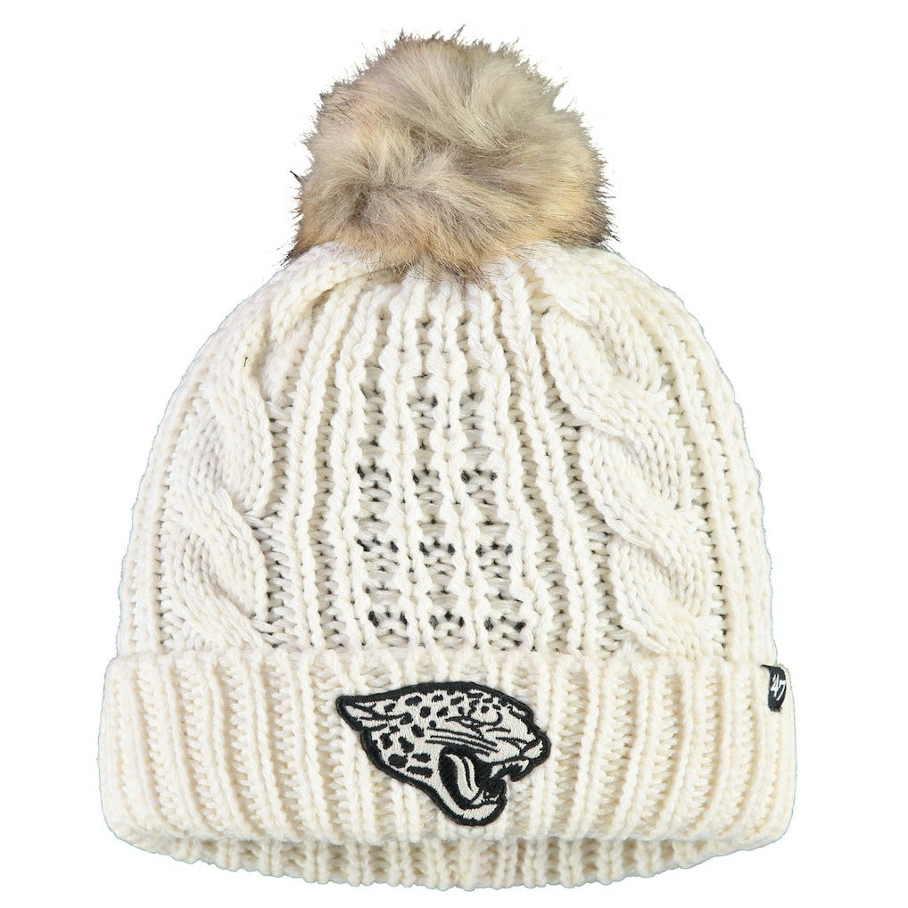 Jacksonville Jaguars '47 Women's Meeko Cuffed Knit Hat With Pom - Cream discount