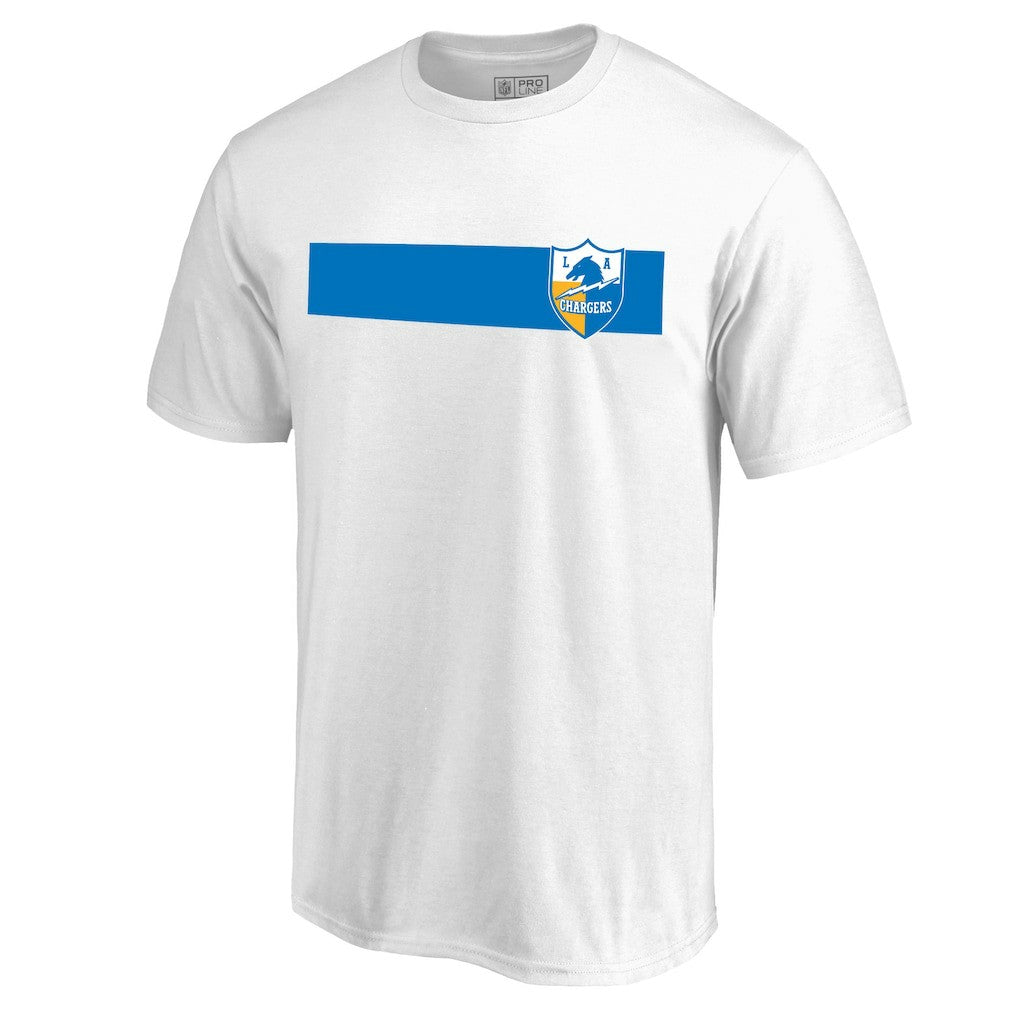Los Angeles Chargers Vintage Rugby Stripe T-Shirt - White cheap