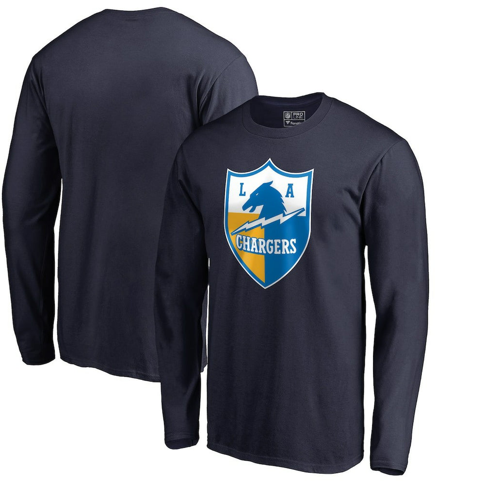 Los Angeles Chargers Vintage Shield Logo Long Sleeve T-Shirt - Navy outlet