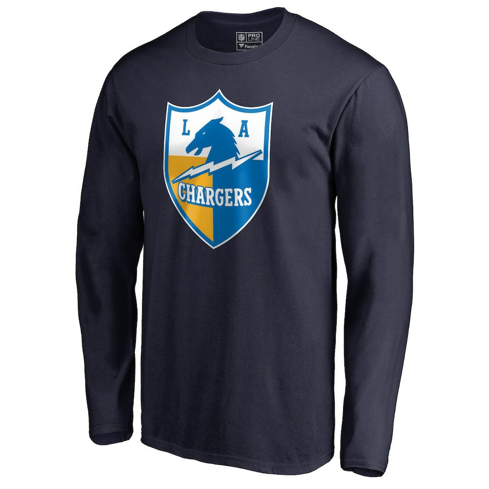 Los Angeles Chargers Vintage Shield Logo Long Sleeve T-Shirt - Navy outlet